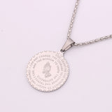 Lianfudai gifts for her Bible Verse Prayer Hands Folded Prayer Gesture Coin Medal Pendant Necklace For Men Women Couple Jewelry Gift