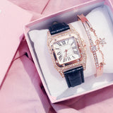 Lianfudai Christmas wishlist Luxury Women Watches Bracelet Set Starry Sky Ladies Bracelet Watch Casual Leather Quartz Watch Wristwatch Clock Relogio Feminino