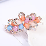 Lianfudai Barrette For Women Girl Rhinestone Crystal Big Hair Clip Hairpin Rose Peacock Flower Floral Head Accessories Wholesale