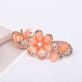 Lianfudai Barrette For Women Girl Rhinestone Crystal Big Hair Clip Hairpin Rose Peacock Flower Floral Head Accessories Wholesale