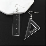 Lianfudai Christmas decor ideas Women Drop Dangle Earrings Weird Big Long Punk Hip Hop Math Ruler Cерьгиc Cережки Pendients Kolczyki ピアス Fashion Jewelry