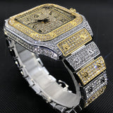 Lianfudai jewelry for men hot sale new Iced Out Square Men Watches Top Brand Luxury Full Diamond Hip Hop Watch Fashion Unltra Thin Wristwatch Male Jewelry