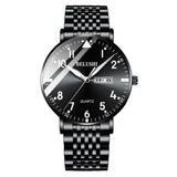 Lianfudai easter gifts for women  Fashion Luxury Men Watch Stainless Steel Waterproof Date Quartz Wristwatch Top Business Mens Watches Relogio Masculino