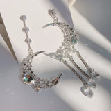 Lianfudai Christmas wishlist New Trendy Pearl Crystal Long Tassel Earrings For Women Gold Color Butterfly Earrings Pendientes Wedding Party Jewelry Gifts