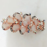 Lianfudai Barrette For Women Girl Rhinestone Crystal Big Hair Clip Hairpin Rose Peacock Flower Floral Head Accessories Wholesale