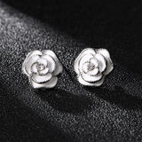 Lianfudai Famous Luxury Brand Designers Jewelry Earring Small Camellia Flowers Charm Fashion Stud Earrings For Women