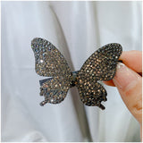 Lianfudai gifts for women  Super Fairy Full Diamond Butterfly Hairpin Simple Side Clip Bangs Clip Hair Card Headdress Duckbill Clip Hair Jewelry