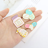 Lianfudai Take a Chill Pill ! Pharmacy Pill Enamel Pin Creative Badge Metal Brooches Best Gift for Doctor Nurse Medical Student