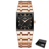 Lianfudai Christmas wishlist Fashion Women's Bracelet Watch Luxury Golden Wrist Watch Stainless Steel Quartz Clock Female Top Brand Designer Dress Hour