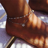 Lianfudai Christmas gifts for her Boho Starfish Women Anklet Foot Chain Jewelry Anklet Bracelet Femme Jewelry Accessories Foot Gift