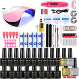 Lianfudai Nail Set 120W UV LED Lamp Dryer 18/12PCS Nail Gel Polish Kit Soak Off Manicure Set Electric Nail Drill Tools Set uñas