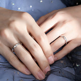 Lianfudai CHEISTMAS gifts for her 2 Pcs Sun Moon Lover Couple Rings Simple Opening Ring For Couple Men Women Wedding Engagement Promise Valentine's Day Jewelry