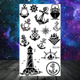 Lianfudai Anchor Pirate Skull Temporary Tattoos For Women Adult Men Kids Boy Astronaut Ship Seahorse Fake Tattoo Neck Arm Hand Small Tatoo