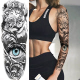 Lianfudai western jewelry for women Sexy Wolf Full Flower Arm Temporary Tattoo Stickers For Men Body Art Sleeve Tattoo Decals Girl Women Waterproof Tatoo Fox Legs