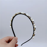 Lianfudai Alloy Colorful Crystal  Pearl  Headbands For Women Diamond Hair Accessories Hairbands for Girls  Crown  Hairband Head Wrap