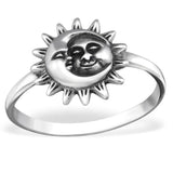 Lianfudai gifts for women  Cute Moon and Sun Shaped Women's Rings Fashionable Men's Women's Engagement Rings Boho Style Love Gifts for Friends Gathering