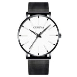 Lianfudai father's day gifts   Minimalist Men's Fashion Ultra Thin Watch Simple Men Business Stainless Steel Mesh Belt Quartz Watch cool watches for men