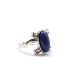 Lianfudai Elena Gilbert Daylight Rings Vintage Crystal Ring With Blue Lapis Fashion Movies Jewelry Cosplay