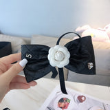 Lianfudai Camellia Barrette for Women Girl Flower Hair Clip Black White Hairpin Autumn Winter Hair Accessories Wholesale Drop Shipping