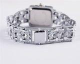 Lianfudai Women Watch Rectangle Dial Silver Stainless Steel Crystal Watches Fashion Quartz For Women ladies major relojes Hot Sale Relojes