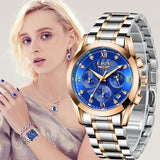 Lianfudai Christmas wishlist New Fashion Women Watches Ladies Brand Luxury Stainless Steel Calendar Sport Quartz Watch Women Waterproof Bracelet Watch