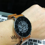 Lianfudai gifts for men New Arabic Watch Casual Fashion Men's Watches Quartz Wristwatches Long Strap Black Brown