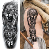 Lianfudai western jewelry for women Sexy Wolf Full Flower Arm Temporary Tattoo Stickers For Men Body Art Sleeve Tattoo Decals Girl Women Waterproof Tatoo Fox Legs