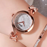 Lianfudai Christmas gifts ideas Luxury Jewel Watch Women Bracelet Watch Fashion Rose Gold Gradient Quartz Wristwatch Ladies Watch for Women Zegarki Damskie