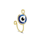 Lianfudai Christmas gifts ideas 1Piece Evil Eye Stainless Steel Spiral Fake Nose Ring Cuff Non Piercing Nose Ring Clip On Fake Nose Piercing Jewelry Ear Clip