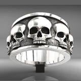 Lianfudai gifts for her Retro Punk Skull Men Ring Hip Hop Rock Gothic Punk Fashion Gift Demon Skull Ring