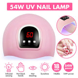 Lianfudai gifts for women Mr Chem Nail Polish Manicure Varnish Soak Off 54W UV LED Nail Lamp UV Gel Dryer Nails 30s/60s/90s Auto Sensor Manicure Tools