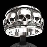 Lianfudai gifts for her Retro Punk Skull Men Ring Hip Hop Rock Gothic Punk Fashion Gift Demon Skull Ring