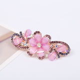 Lianfudai Barrette For Women Girl Rhinestone Crystal Big Hair Clip Hairpin Rose Peacock Flower Floral Head Accessories Wholesale