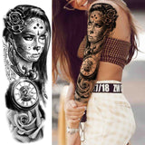 Lianfudai western jewelry for women Sexy Wolf Full Flower Arm Temporary Tattoo Stickers For Men Body Art Sleeve Tattoo Decals Girl Women Waterproof Tatoo Fox Legs