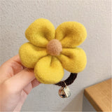 Lianfudai Women Hair Ties Elastic Rubber Bands Girl Fabric Sun Flower Floral Korean Scrunchies Head Accessories Handmade Wholesale