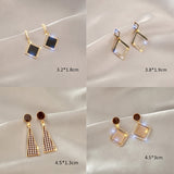 Lianfudai Fashion Jewelry Hypoallergenic Stainless Steel Earrings Female Long Tassel Earrings Wild Temperament Sweet Earrings Gifts
