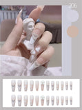 Lianfudai gifts for women 24PCS/Set Fake Nail Tips Manicure DIY Ballet Butterfly Beauty Artifical Nails Set Full Coverage Nails Art Extension Tools uñas