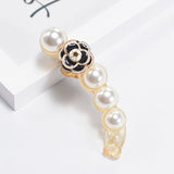 Lianfudai Banana Hair Clip Claw for Women Girl Camellia Flower Floral Pearl Hairpin Korean Handmade Fashion Accessories Mujer Wholesale