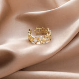 Lianfudai The New Trend Micro Set Zircon Exquisite Opening Ring Lady Luxury Fashion All-match Temperament Ring Female