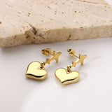 Lianfudai bridal jewelry set for wedding Cute Star Heart Stud Earrings Women 14K Gold Plated Stainless Steel Jewelry Fashion Earrings Jewelry Girls Gift