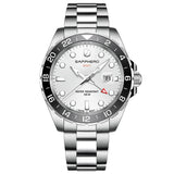 Lianfudai Christmas wishlist Mens GMT Watch 100M Waterproof Stainless Steel Swiss Quartz Movement Wristwatch New Luxury Business Clock Reloj Hombre