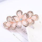 Lianfudai Barrette For Women Girl Rhinestone Crystal Big Hair Clip Hairpin Rose Peacock Flower Floral Head Accessories Wholesale