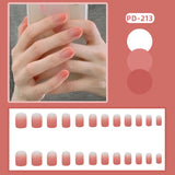 Lianfudai 24pcs Small Fresh White Flowers Decorated Frosted Matte Wearable Fake Nails Suitable Fairy Girl Summer Hand Decoration T