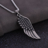 Lianfudai father's day gifts Goth Punk Angel Wings Feather Pendant Necklace for Men Women Trend Street Hip Hop Sweater Chains T-Shirt Accessories Jewelry