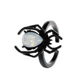 Lianfudai Creative Gothic Black Spider Animal Rings Funny Halloween Party Octopus Wizard Hat Ghost Pumpkins Finger Rings Halloween Jewelry