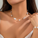 Elegant Baroque Pearl Clavicle Chain Necklace for Women Trendy Bridal Simple Vintage Handmade Short Choker Aesthetic Wed Jewelry