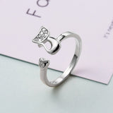 Lianfudai Vintage Chic Rabbit Animal Knuckle Rings for Women Girls Charm Gothic Punk Frog Cat Octopus Opening Finger Rings Fashion Jewelry