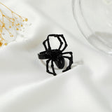 Lianfudai Creative Gothic Black Spider Animal Rings Funny Halloween Party Octopus Wizard Hat Ghost Pumpkins Finger Rings Halloween Jewelry