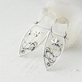 Lianfudai New Lotus Silver Color Earrings Elf Jewelry Fashion Floral Design Ladies Pendant Earrings Gift