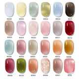 Lianfudai Jelly Gel 10ml Semi-transparent Nude Gel Nail Polish Top Coat Nail Art Semi Permanent Soak Off UV LED Varnish for Nail